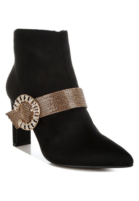 Diamante & Rhinestones Strap Boots