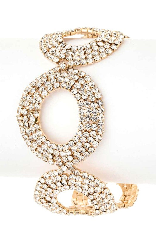 Bling Rhinestone Circle Statement Bracelet