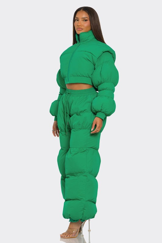 Winter Green Puffy Set