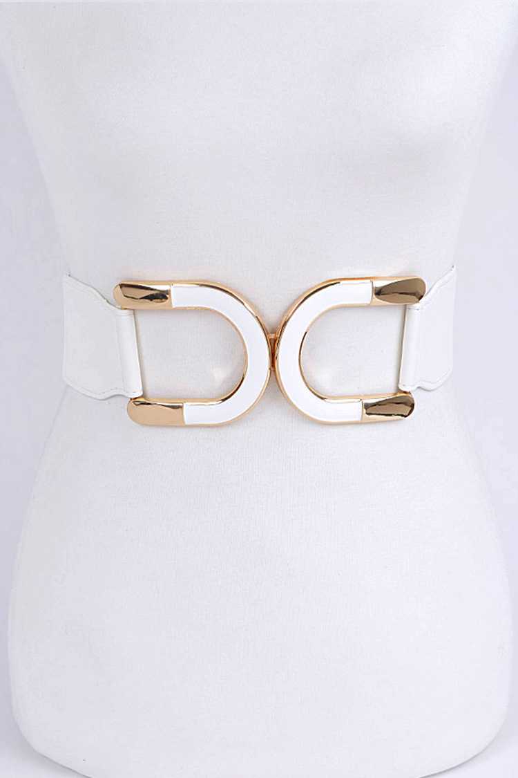 Enamel Elastic Statement Belt