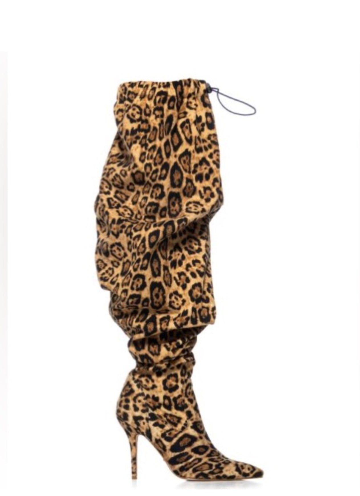 Azalea Wang Animal Print Leopard Slouchy Thigh High Boots