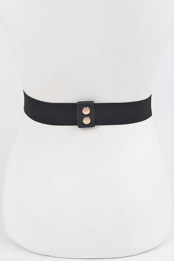 Black & Gold Vegan Leather Rhinestone Statement Belt
