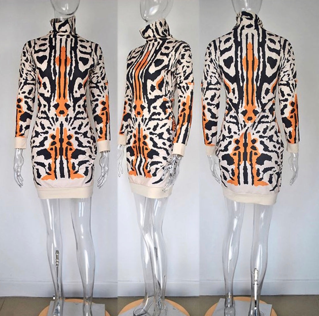 Animal Print Sweater Dress