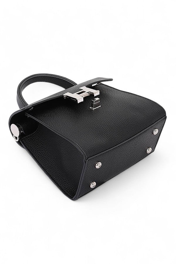 1 H Twist Lock Top Handle Crossbody Bag