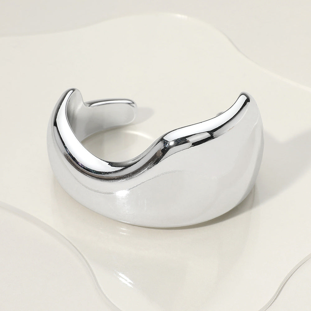 Abstract Metal Wide Cuff Bracelet