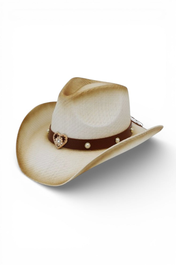1 Vintage Inspired Heart Band Western Hat