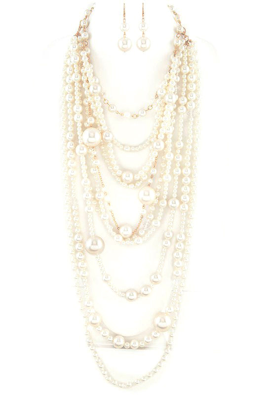 Aba Glamorous Pearl Statement Necklace