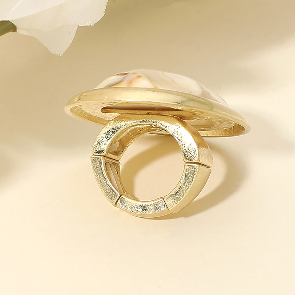 Oversized Organic Oval Statement Stretch Ring