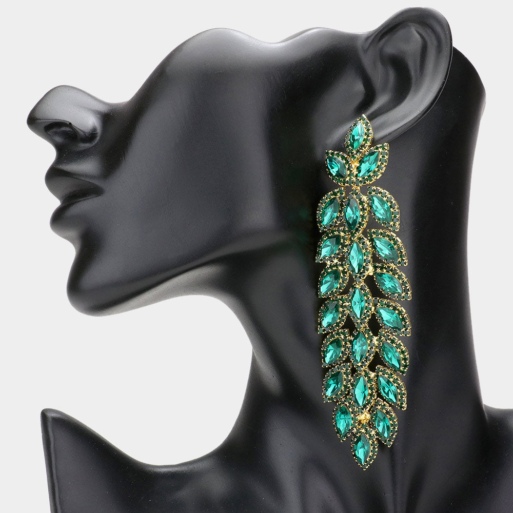 1 Marquise Chandelier Evening Statement Earrings