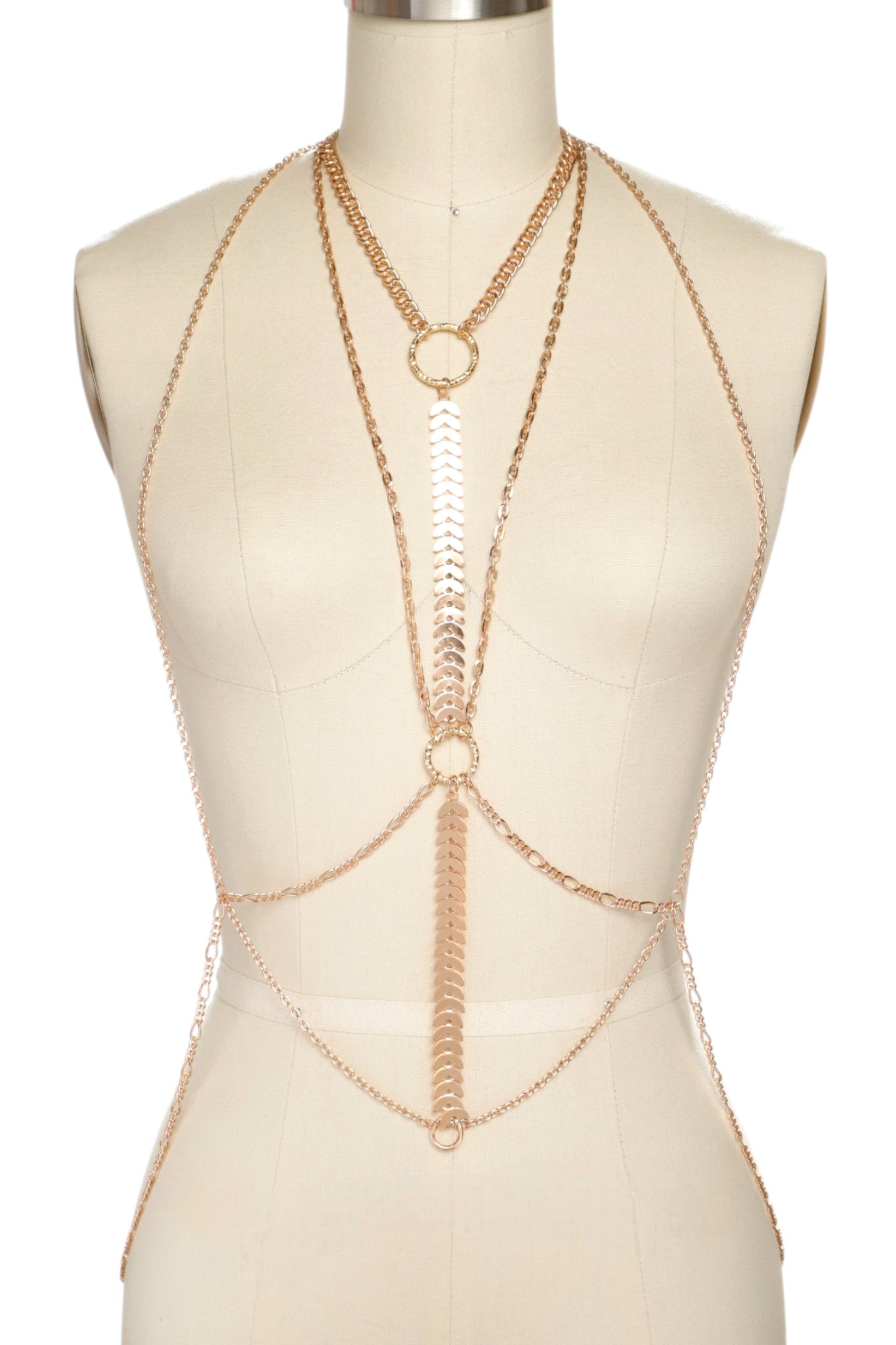 1 Gold Mix Chain Statement Fashion Body Chain