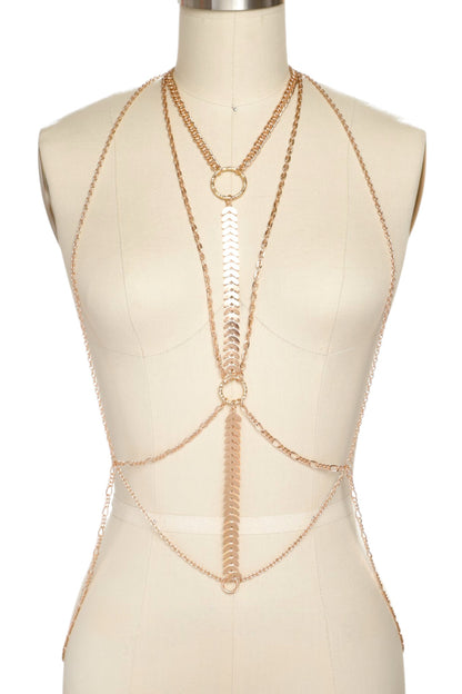 1 Gold Mix Chain Statement Fashion Body Chain
