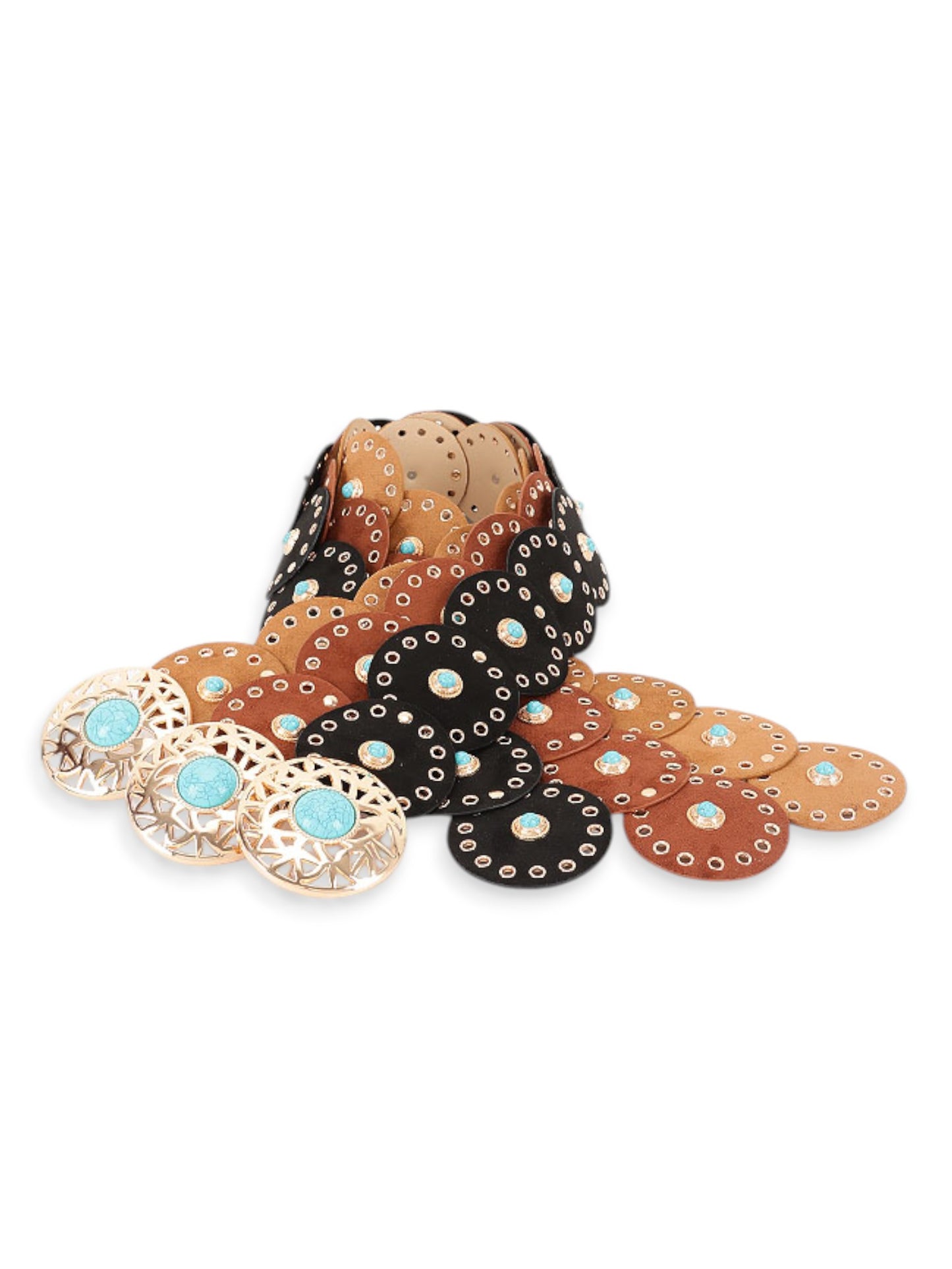 Abo Vintage Boho Disc Concho Statement Belt