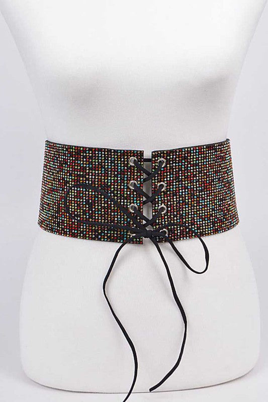 Rhinestone Iconic Tie Belt