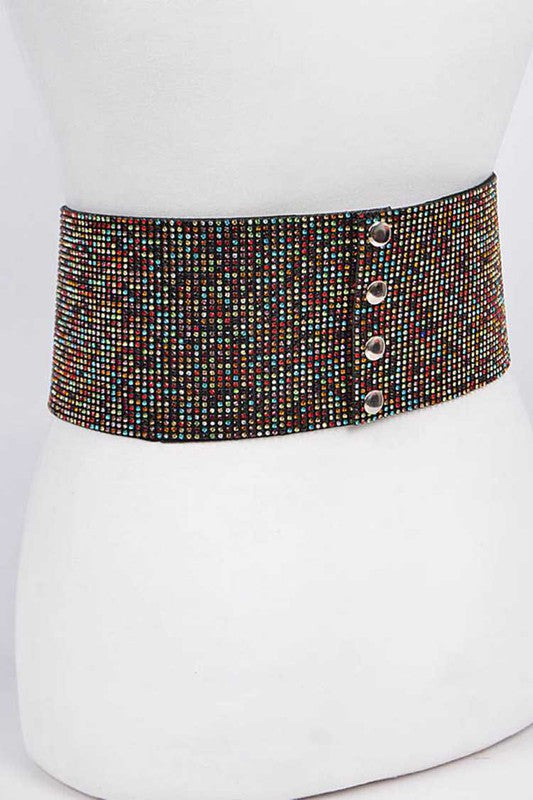 Rhinestone Iconic Tie Belt