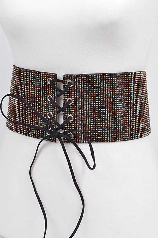 Rhinestone Iconic Tie Belt