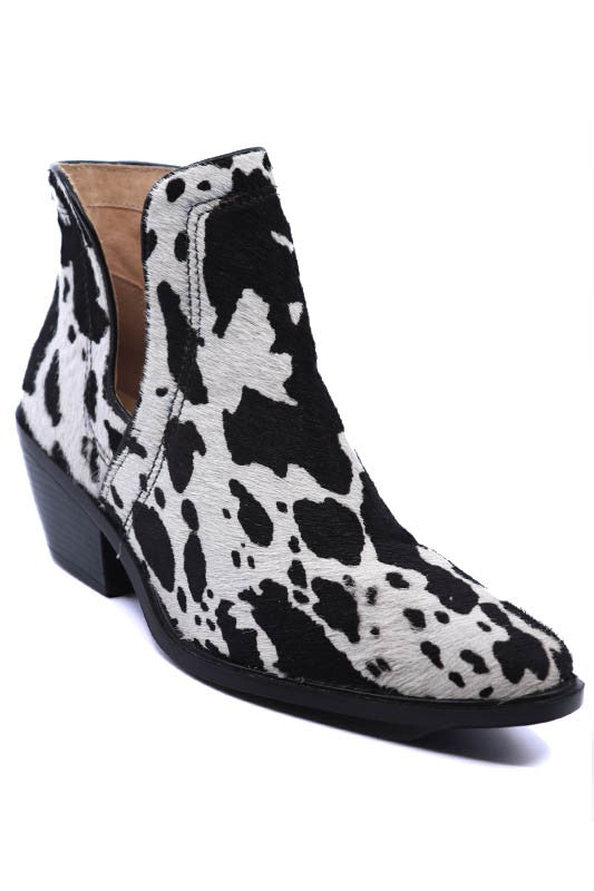 Cut Out Animal Hair Western Cowboy Booties