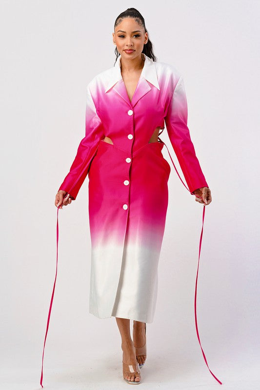 Color Gradient Spring Trench Coat