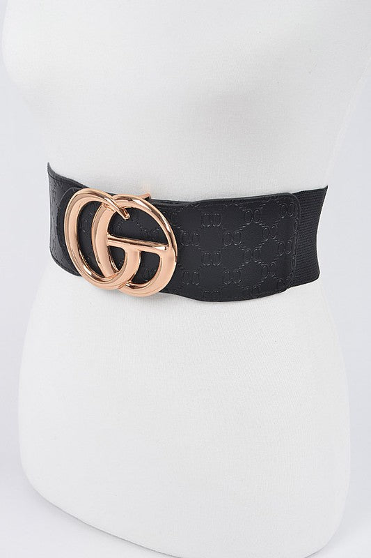 Embossed Logo Elastic Belt