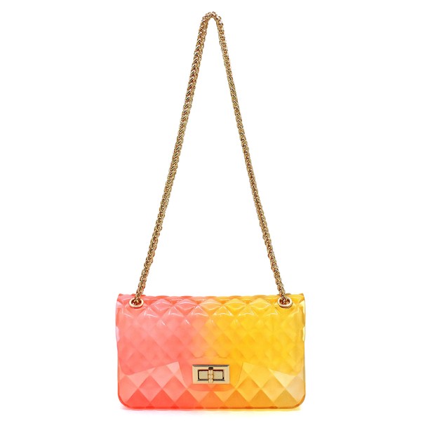 Quilt Embossed Multi Color Jelly Shoulder Bag