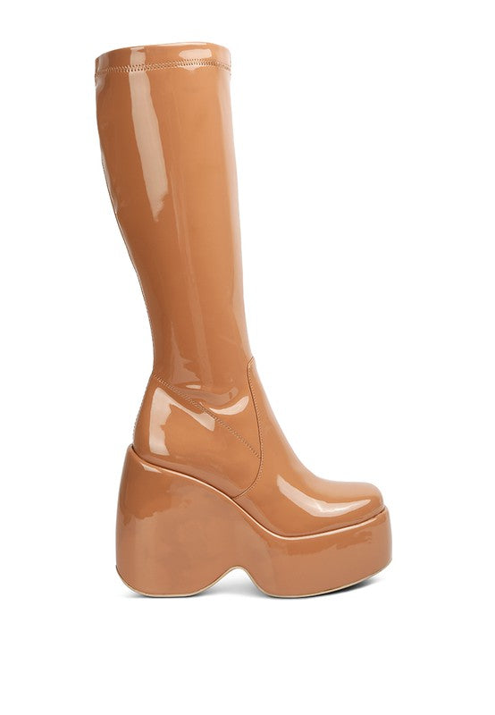 Dirty Dance Patent High Platfrom Calf Boots