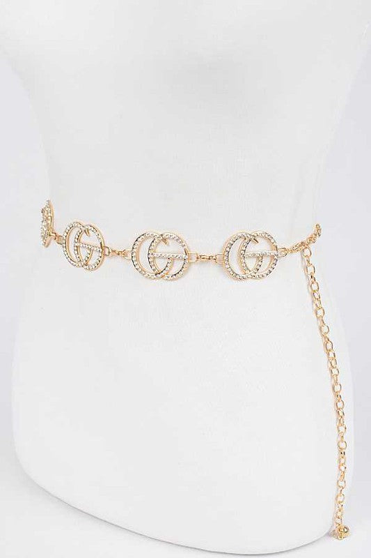 Crystal CG Logo Iconic Chain Belt