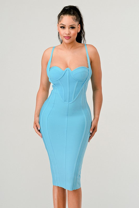 Corset Bandage Midi Dress