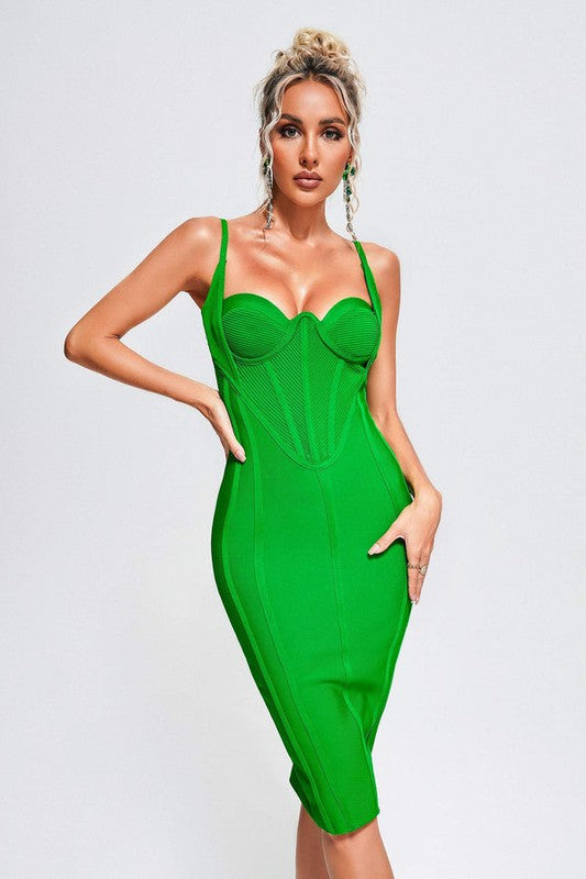 Corset Bandage Midi Dress