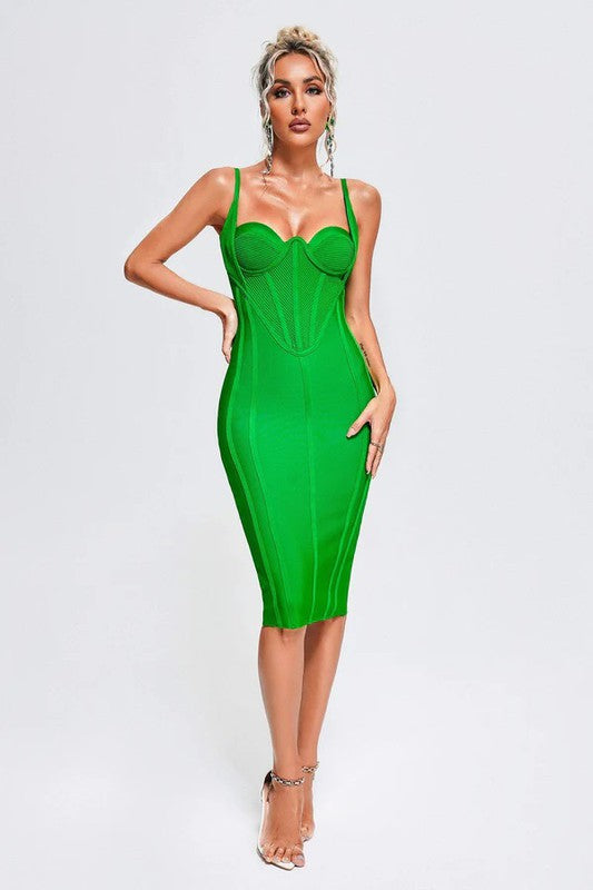 Corset Bandage Midi Dress