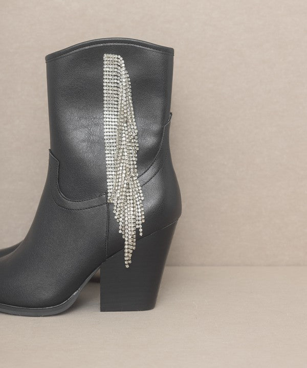 AZ Rhinestone Fringe Western Cowboy Boots