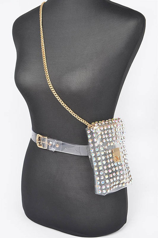 Mix Studs Clear Convertible Stadium Belt Bag