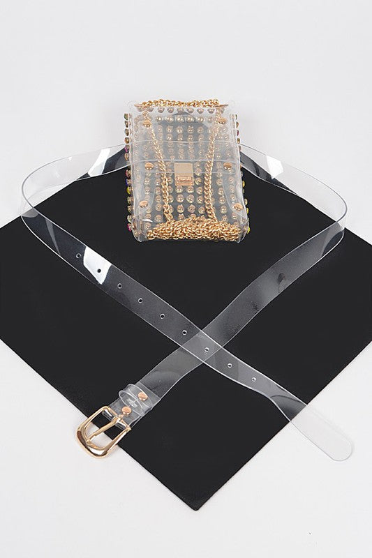 Mix Studs Clear Convertible Stadium Belt Bag