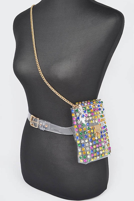 Mix Studs Clear Convertible Stadium Belt Bag