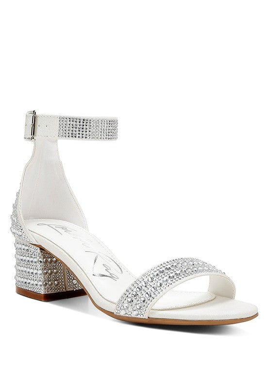 Twerky Rhinestones Embellished Block Sandals