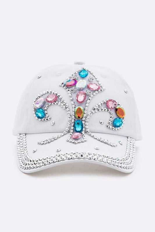 DIVA Crystal Embellished Denim Cap