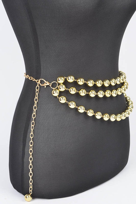 Layered Metallic CCB Beads Iconic Chain Belt