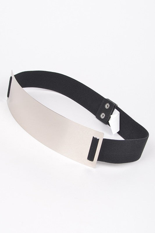 Metal Plaque Iconic Elastic Belt