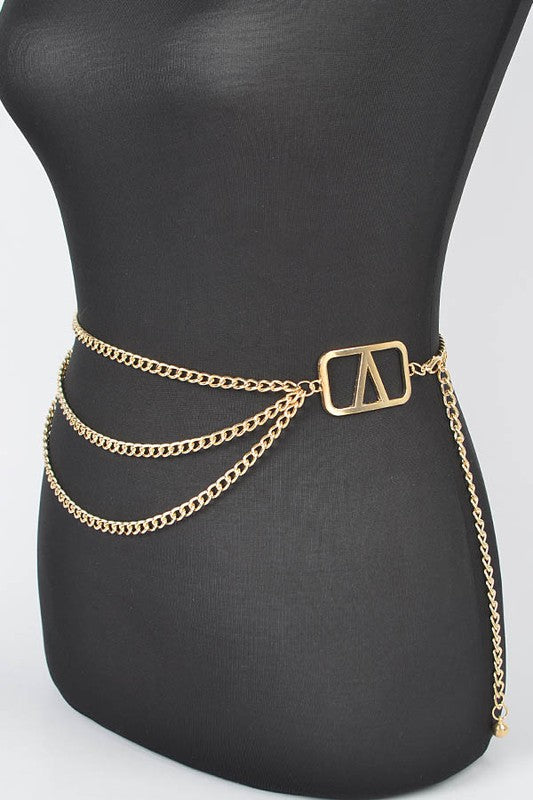 Iconic Logo Layered Chain Belt