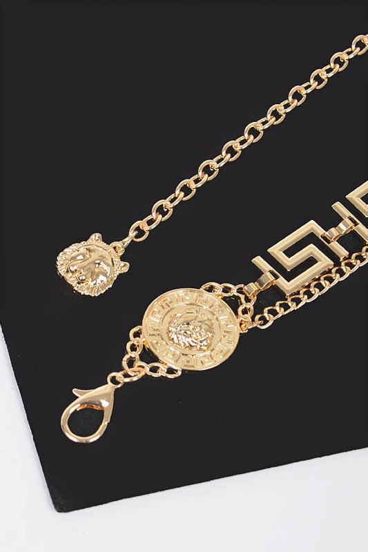 Medallion Iconic Layered Chain Belt