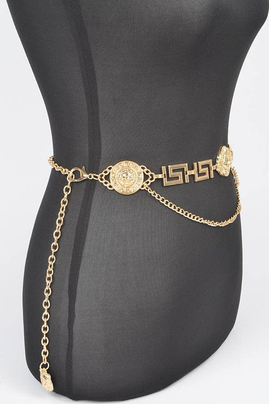 Medallion Iconic Layered Chain Belt