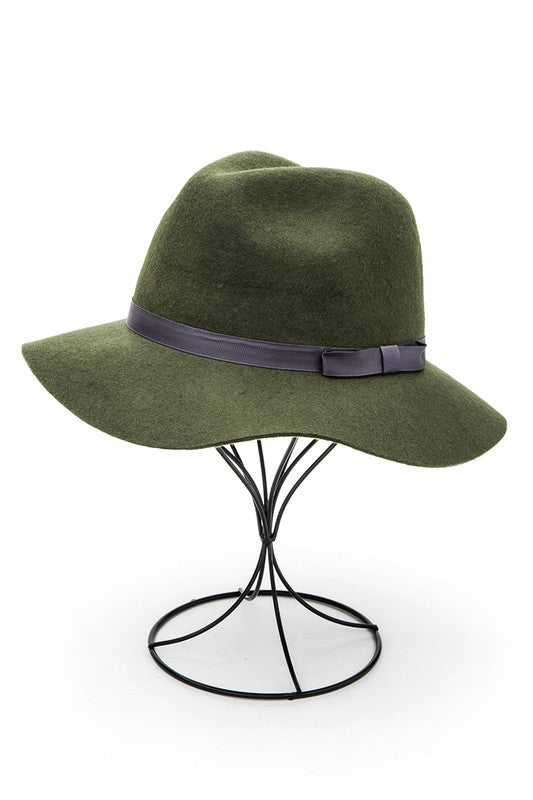 Wool Felt Ribbon Fedora