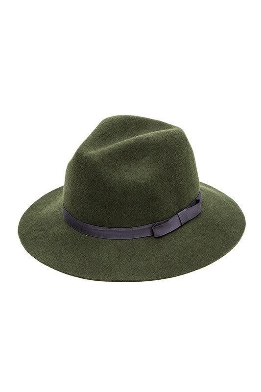 Wool Felt Ribbon Fedora