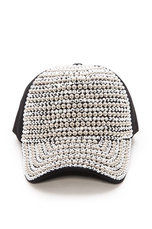 Rhinestone And Studded Fashion Cap