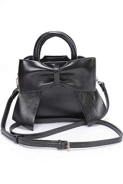 Ashley Metallic Bow Tie Top Handle Swing Bag