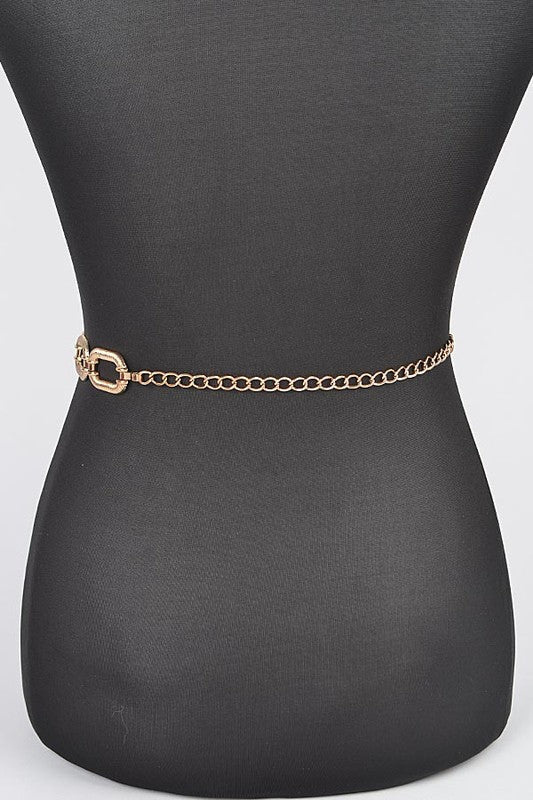 Textured Chain Link Fashion Chain Belt