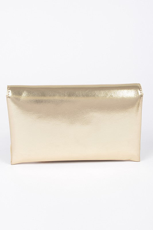 Convertible Metallic Envelope Clutch