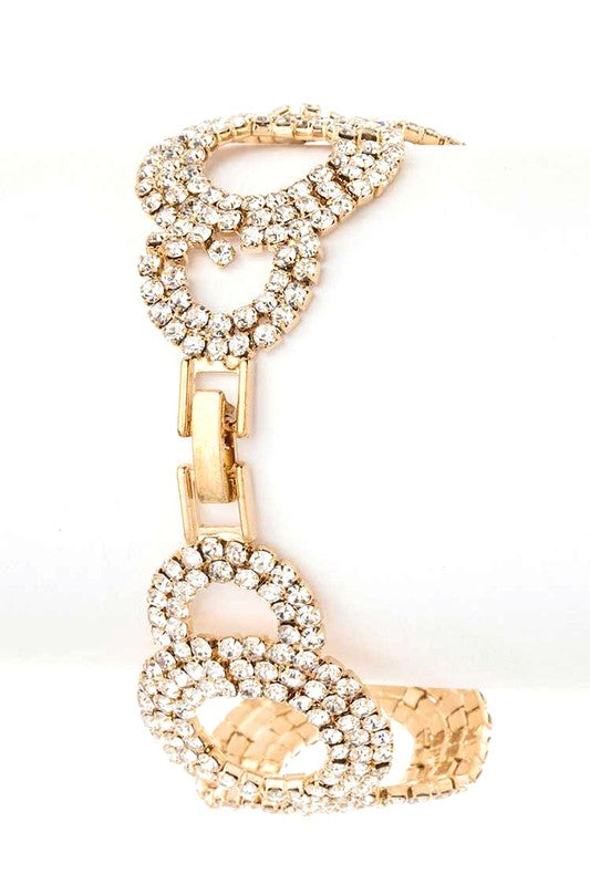 Bling Rhinestone Circle Statement Bracelet