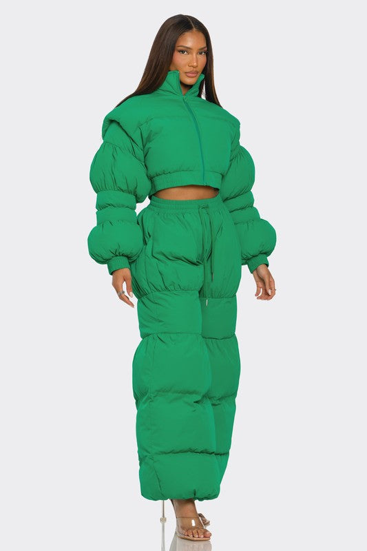 1 Ally Green Puffy Set