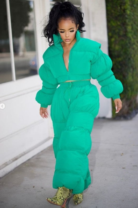 1 Ally Green Puffy Set