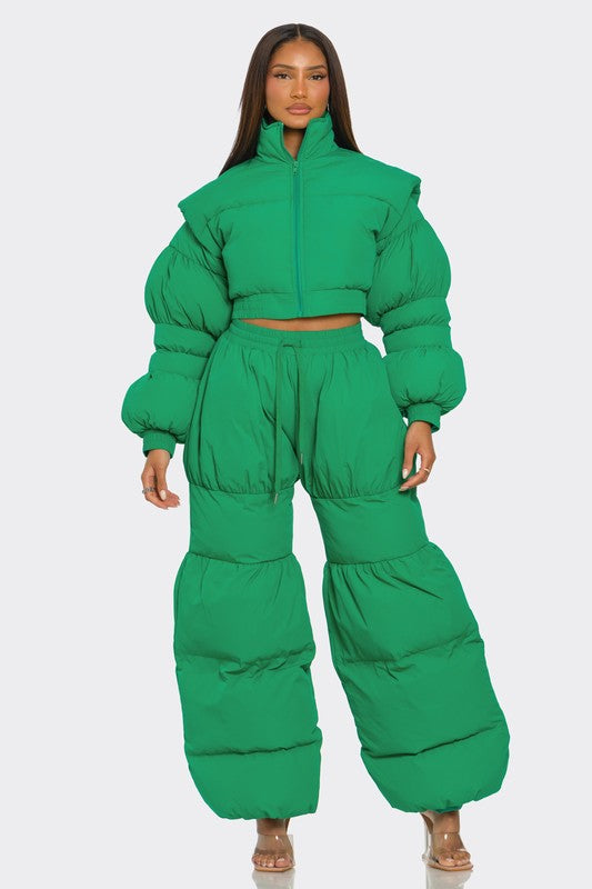 1 Ally Green Puffy Set