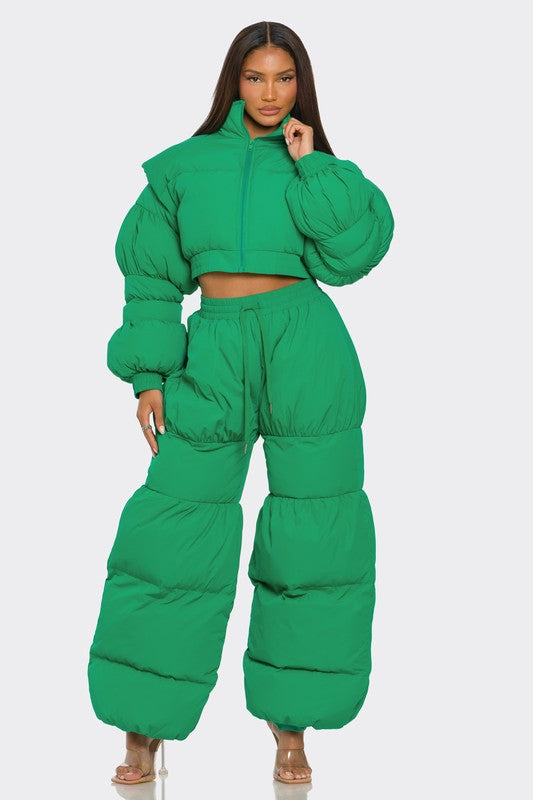 1 Ally Green Puffy Set